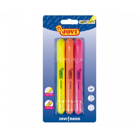 JOVI NEON MARCADORES GEL COLOR SURTIDO PACK 3
