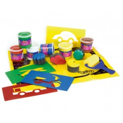 SET PINTURA DEDOS+ESPONJAS+PLANTILLAS
