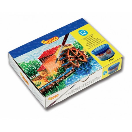 SET TEMPERA 12 BOTES + PINCEL