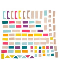 Construcción bloques madera colores 100pzas. Cubika