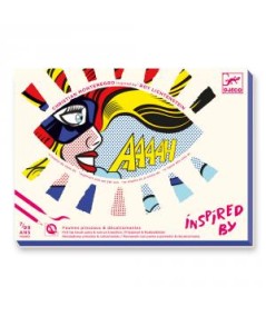 Set pintar rotuladores pincel y calcomanías superhéroes