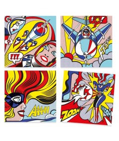 Set pintar rotuladores pincel y calcomanías superhéroes