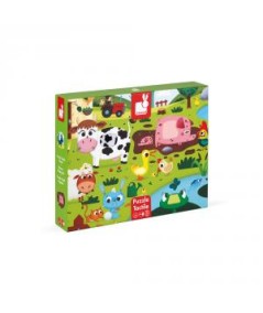 Puzzle texturas animales granja 20 piezas