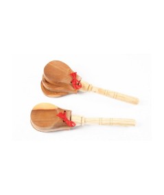 Castañuelas De Madera Con Mango
