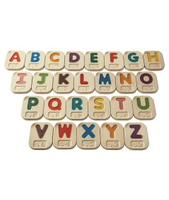 Fichas madera alfabeto en braille A-Z