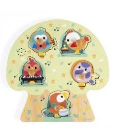 ENCAJE CON SONIDO PAJARITOS MADERA