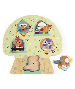 ENCAJE CON SONIDO PAJARITOS MADERA