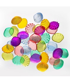 SET CONCHAS TRANSLUCIDAS TACTILES COLORES 108 PIEZAS