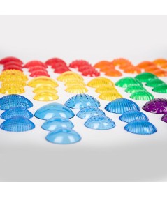 SET CONCHAS TRANSLUCIDAS TACTILES COLORES 108 PIEZAS