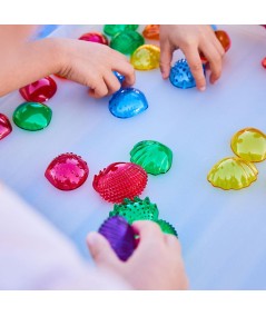 SET CONCHAS TRANSLUCIDAS TACTILES COLORES 108 PIEZAS