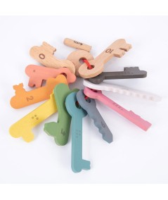 LLAVES MADERA COLORES CONTAR NUMEROS DEL 0 AL 10