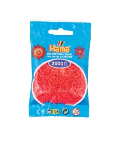 HAMA MINI BOLSA 2000 PERLAS CEREZA FLUORESCENTE