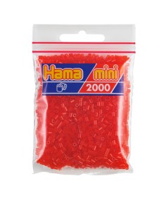 HAMA MINI BOLSA 2000 PERLAS ROJO TRANSLUCIDO