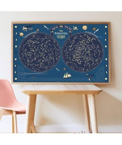 POSTER MAPA CELESTE CONSTELACIONES POPPIK